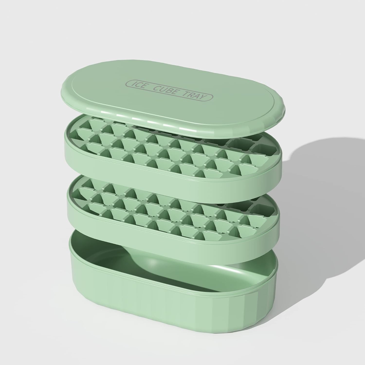 Ice Cube Tray with Lid and Bin SWTOIPIG 72 Nuggets Ice