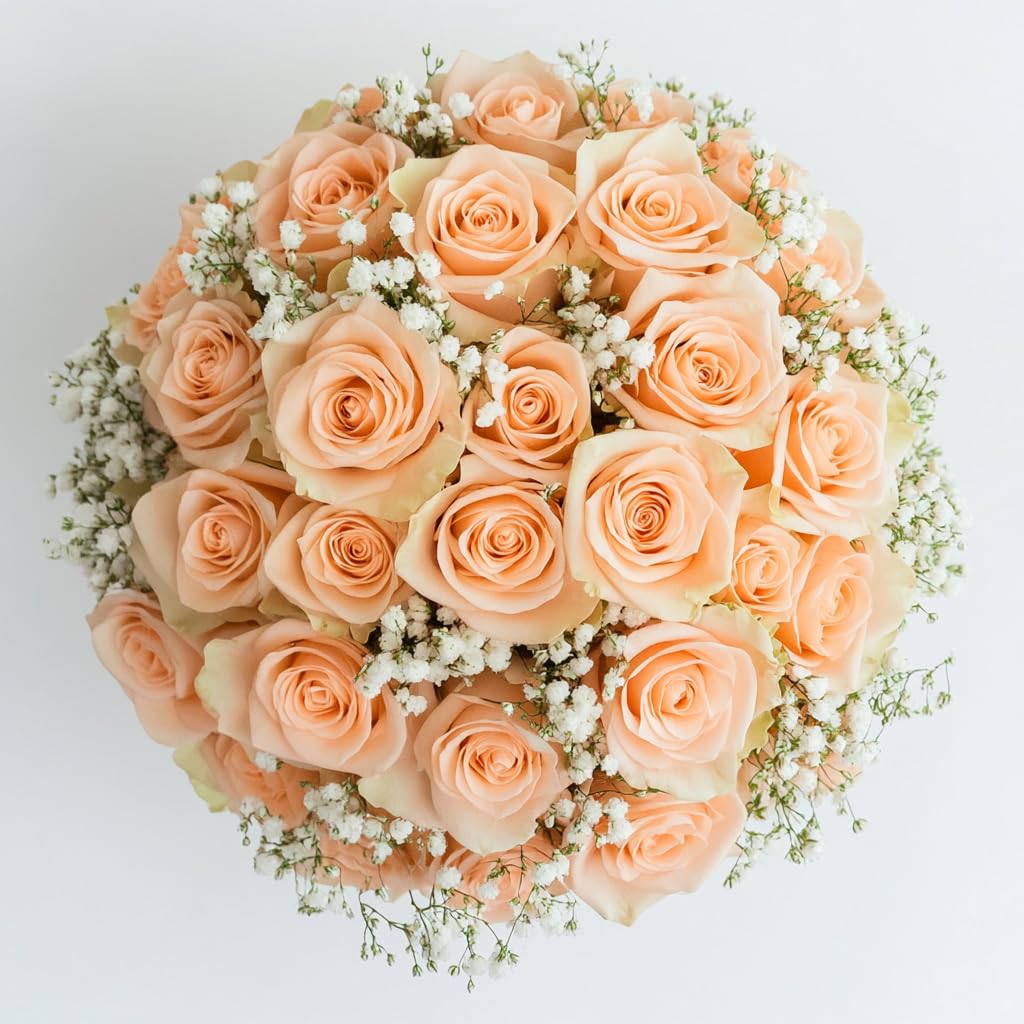Amazon.com : GlobalRose Fresh 2 Dozen Peach Roses & Fillers
