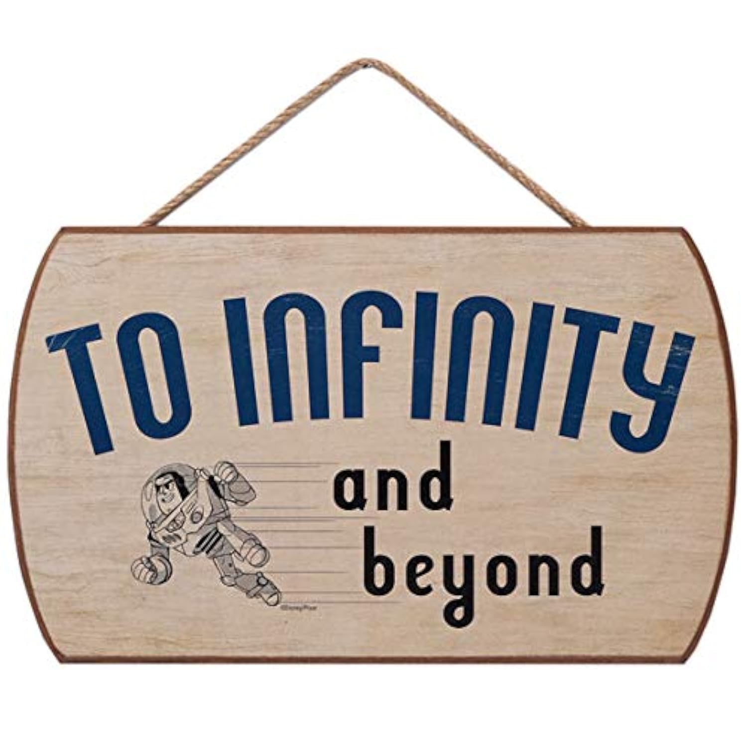 Open Road Brands Disney Toy Story to Infinity and Beyond Buzz Lightyear Hanging Wood Wall Decor - Cute Toy Story Sign for Home Decorating
