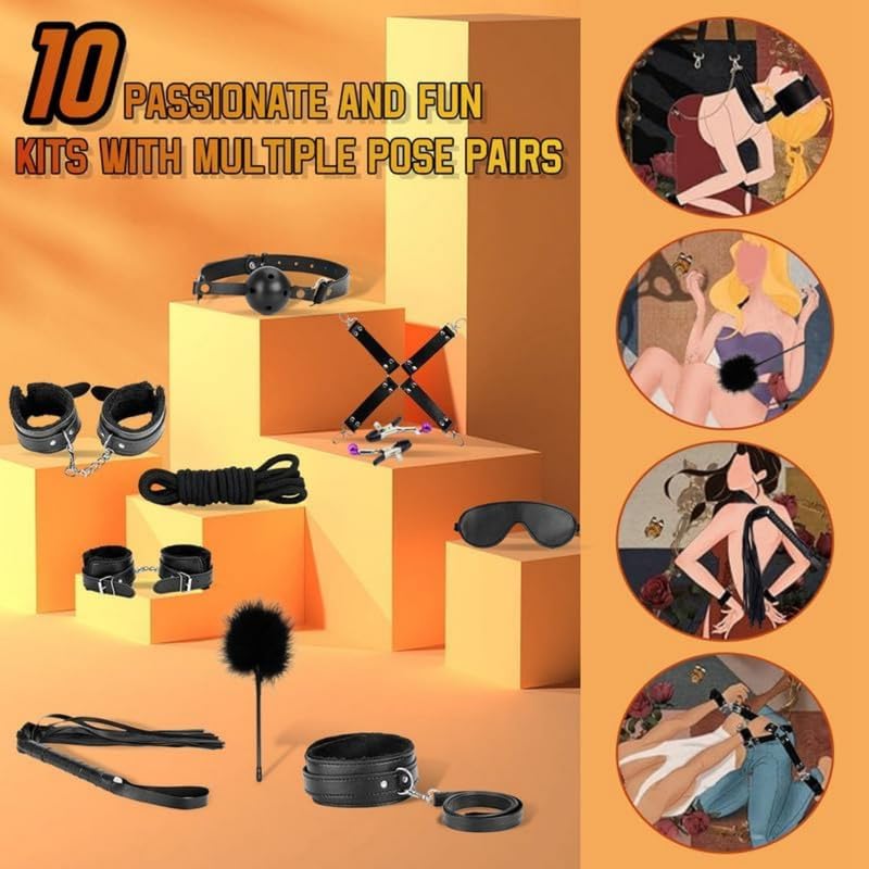 Conjunto De Doce Piezas De Cuero Negro De Moda con Varias Combinaciones para Elegir, Diversos Estilos para Parejas, Regalos De Sorpresa De Vacaciones