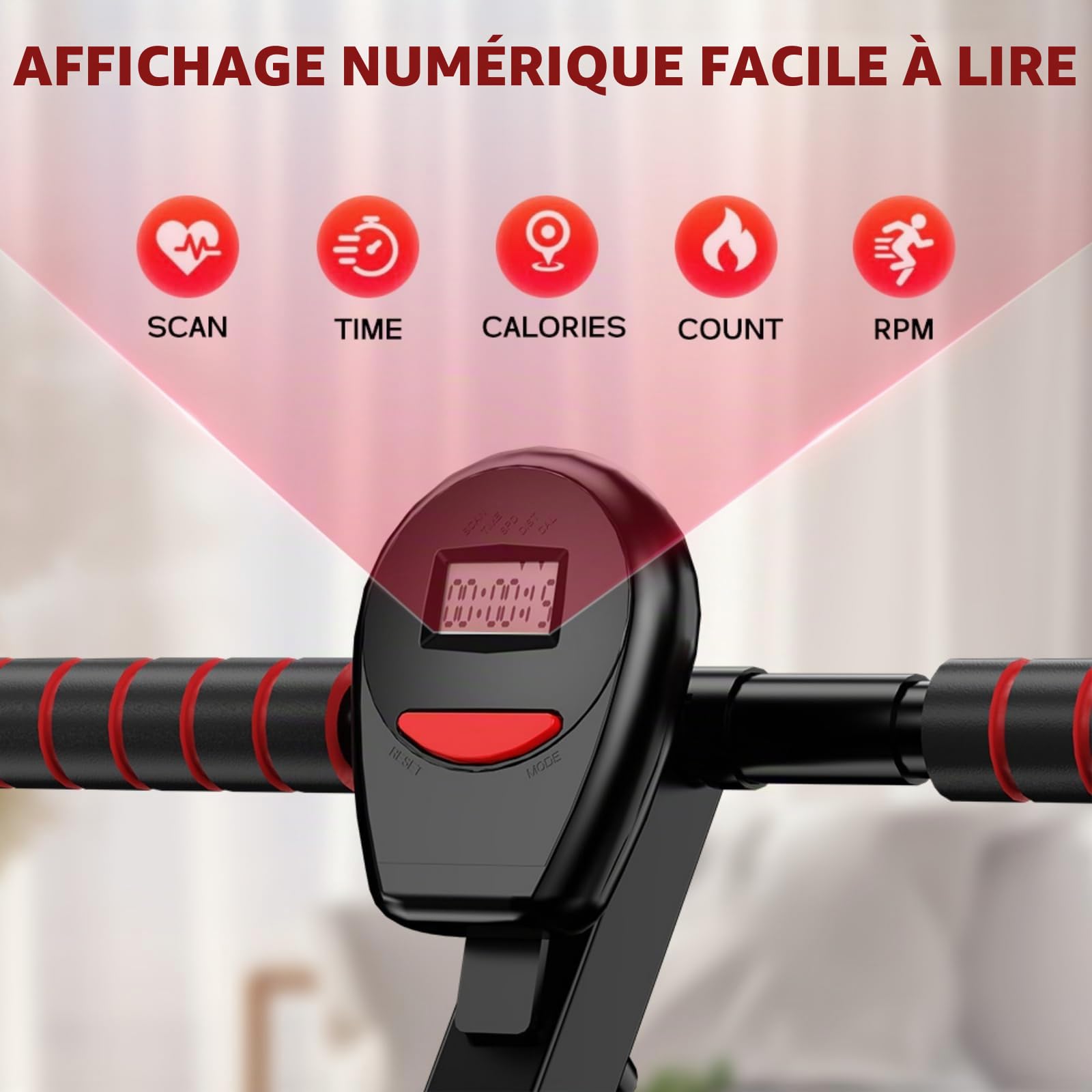 Rameur pour la Maison Hydraulique Rowing Machines, 12 Niveaux de Résistance, Capacité de 180KG, Rameur pour Entraînement Complet Fitnessappareil