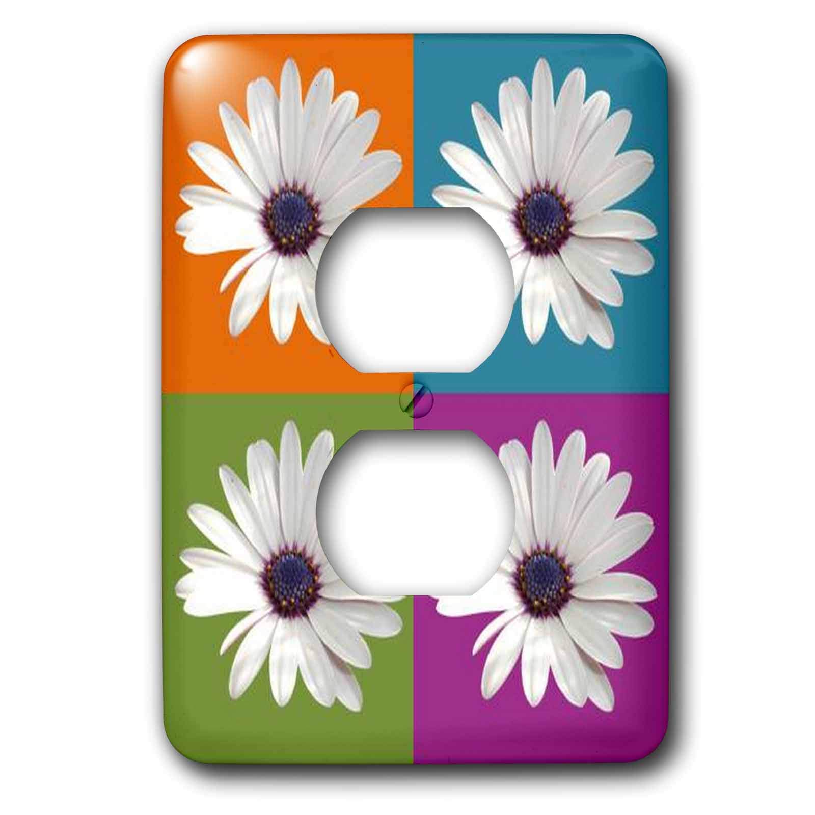 African Daisy Pop Art Collage olvida las feas placas de enchufe en tu pared