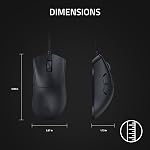 Souris de jeu filaire Razer DeathAdder V3 : 59g légère ergonomique - Capteur optique 30K DPI - Interrupteurs optiques Gen-3 - 8K Polling - 8 commandes programmables - Câble Speedflex - Noir