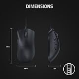 DeathAdder V3 Souris de gaming filaire ultra légère 59 g Capteur optique Focus Pro 30 K Commutateurs optiques rapides Gen-3 Hyperpolling 8 K Hz 6 boutons programmables Ergonomique Câble Speedflex Noir - 7