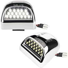 لوحة LED لوحة ضوء مجموعة كروم الإسكان متوافق مع 1999-2013 Chevy Silverado GMC Sierra Suburban Avalanche Tahoe Yukon 6000K White ، Pack of 2