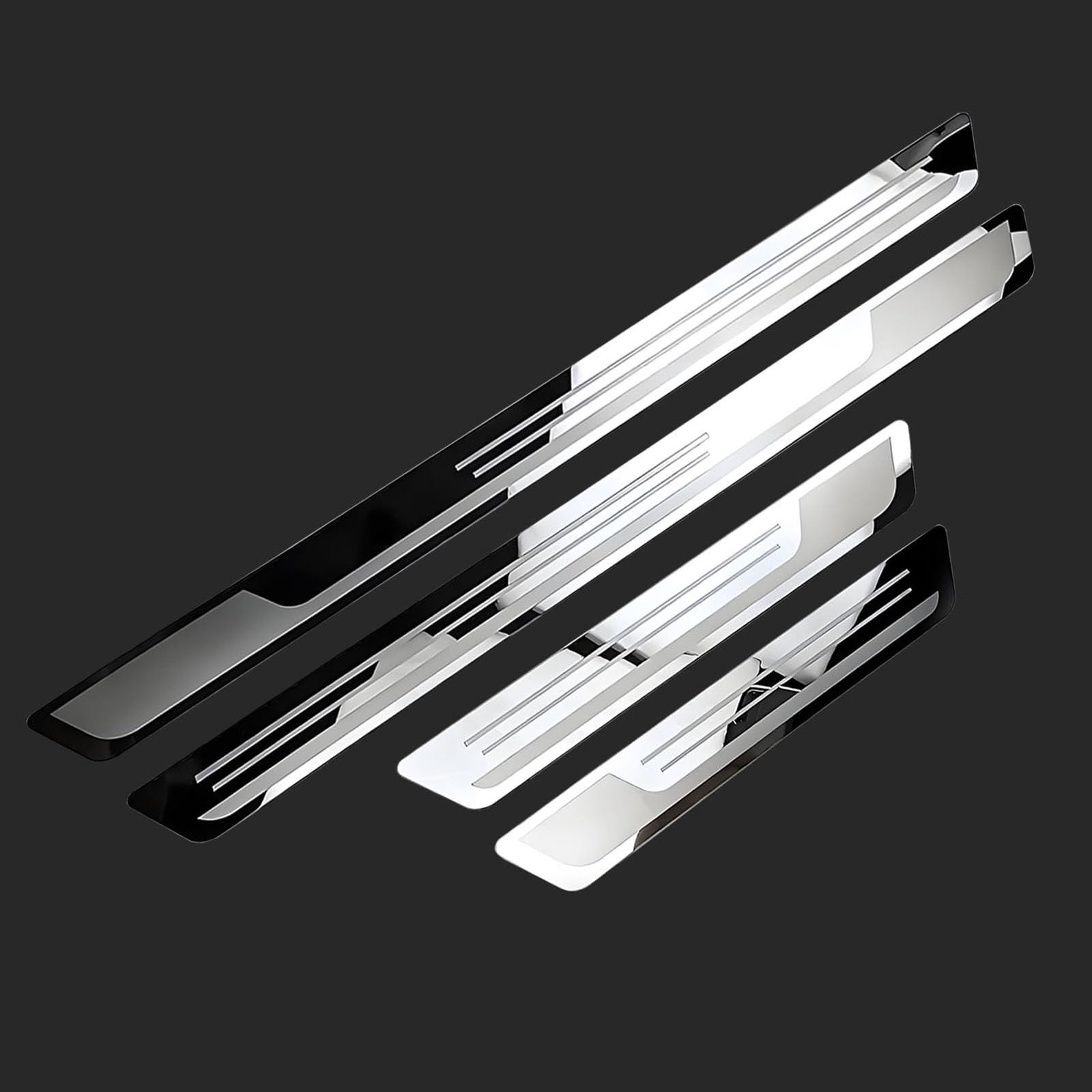 Lot De 4 Protections Seuil De Porte Dacia Spring EV 2022-2024 - Plinthes Acier Inoxydable Anti-Rayures