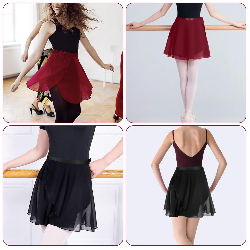 DiULi Falda de Ballet, 1 Pieza Falda de Abrigo la Danza de Ballet, Transpirable, Falda Envolvente de Gasa, Cintura Ajustable, Faldones de Baile para Mujeres y Niñas