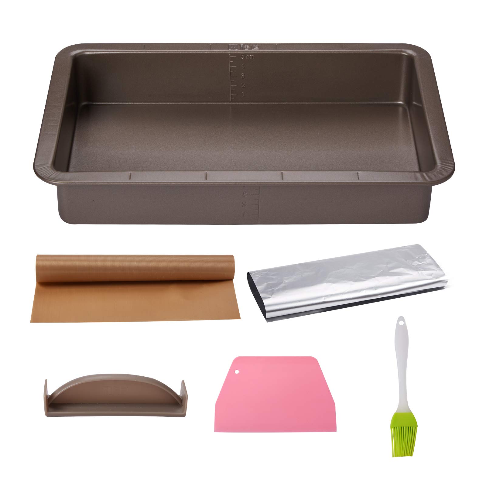 Baking Pan,LOAF PANS,BAKING SHEETS, Non-Stick Carbon Steel Cookie Sheet Pan for Oven Roasting Meat Bread Jelly Roll Battenberg Pizzas Pastries 13.3" x 8.5" (Champagne Gold)