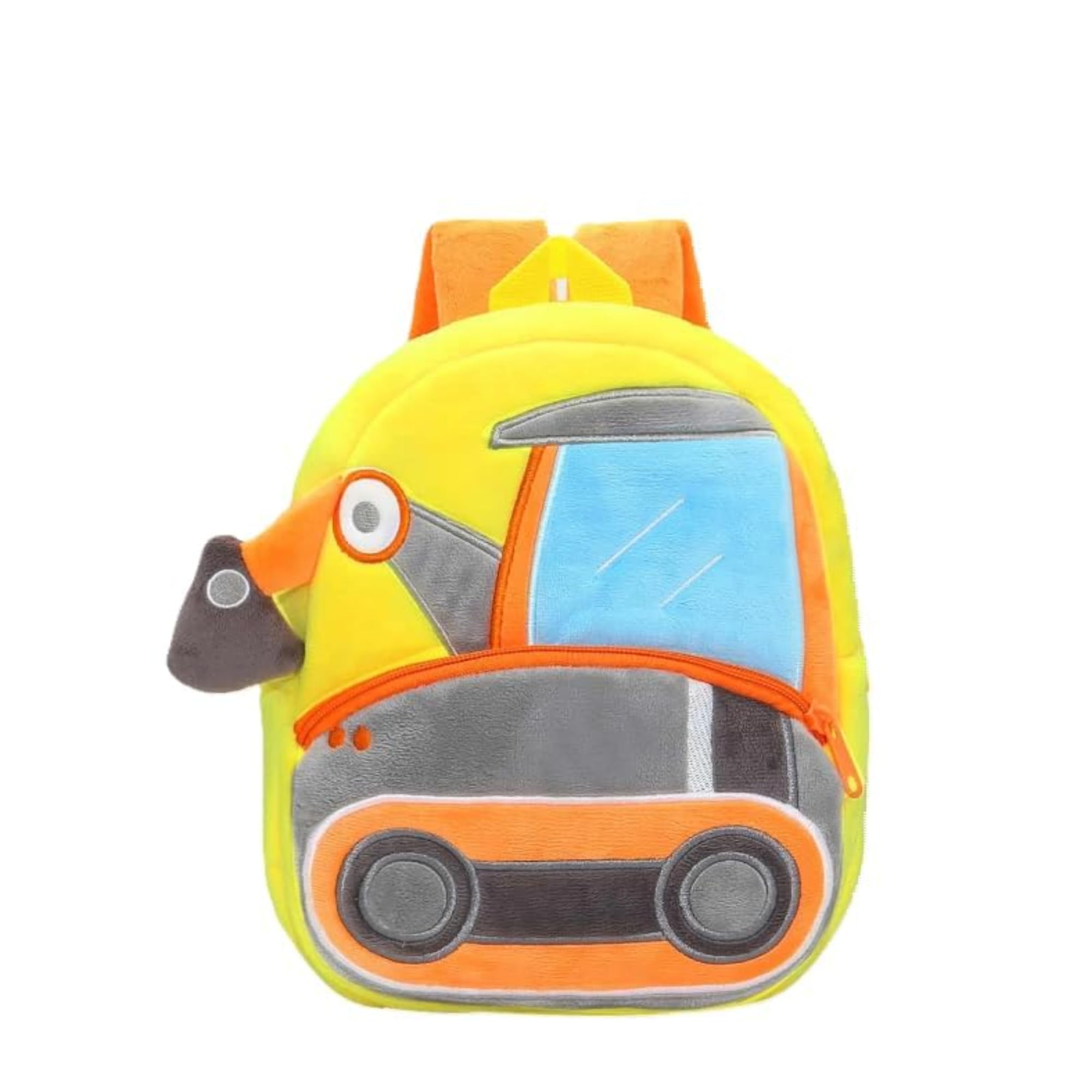 btc School Bag for Cute kids for (1-6 Years), Soft Plush Excavator Truck Bag for toddlers, Embroidery Travel Backpack for Baby Boys and Girls