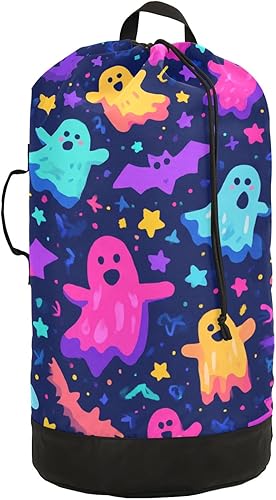 Vista 203 de Mochila de lavandería con correas ajustables para el hombro, bolsa de lavandería sucia para viajes, campamento, universidad, resistente, Rosa floral