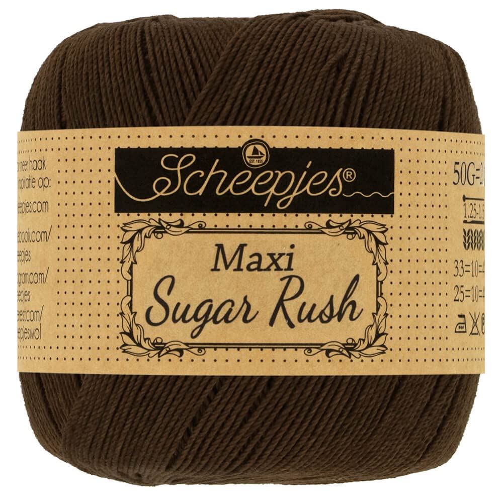 Scheepjes - Scheepjes Maxi Sugar Rush 162 Black Coffee Yarn - 1x50g