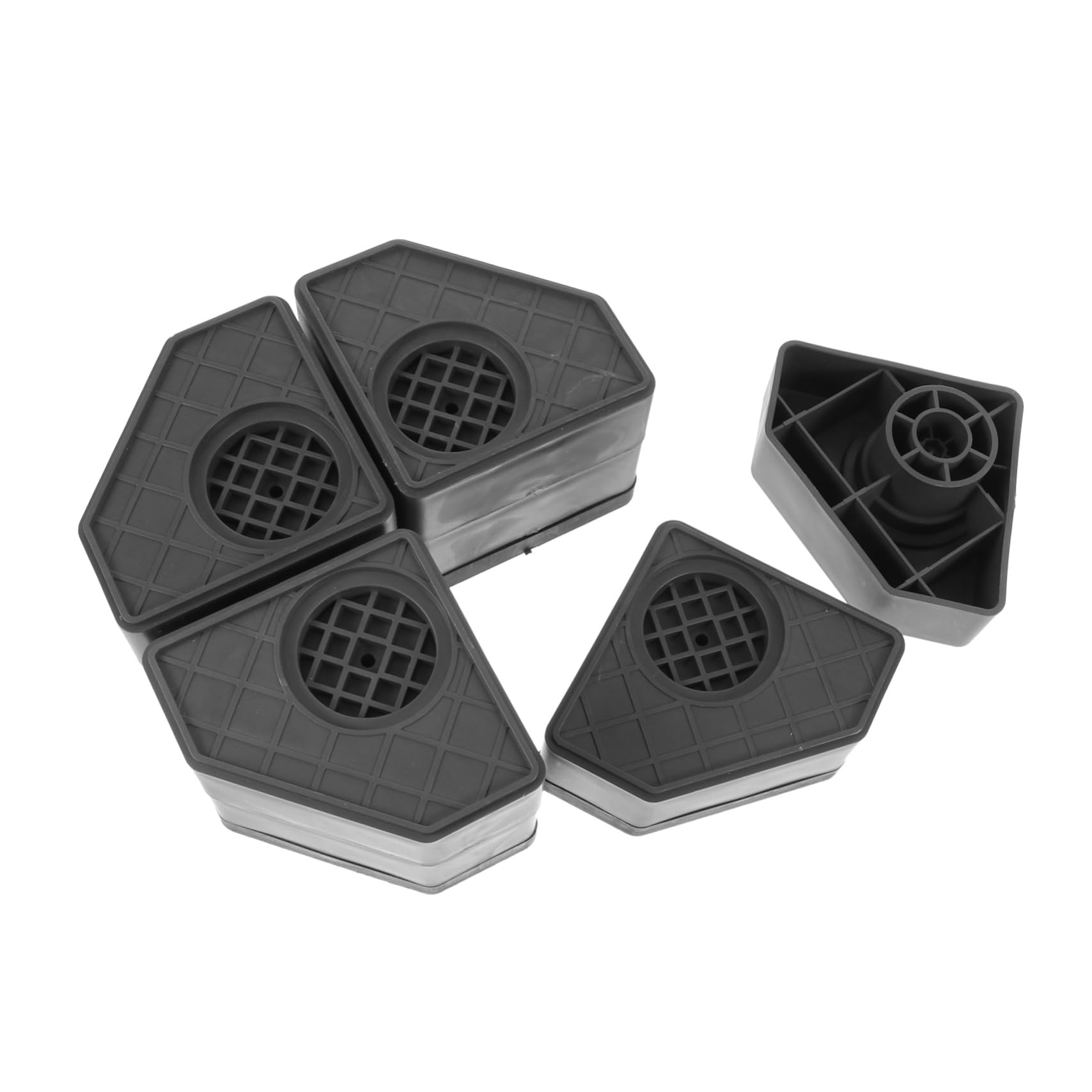 Tappetini Antivibrazione per Lavatrice Neri, 4 Pezzi Pp Silicone | Antiscivolo e Ammortizzanti, Riducono Rumore e Proteggono Pavimento, Altezza 8cm