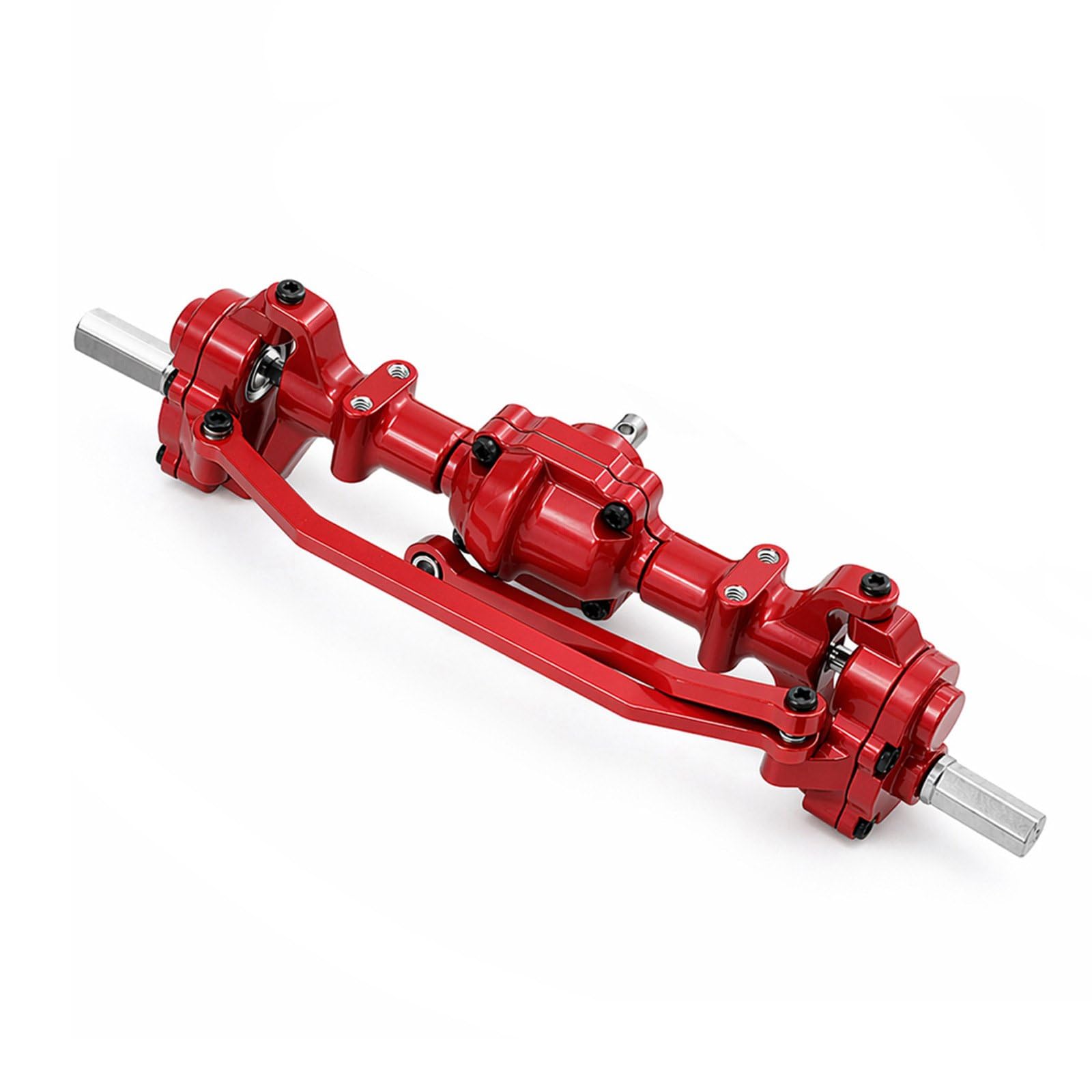 Assale Anteriore Rc per Rock Crawler in Metallo con Geometria Elevata per Maggior Luce a Terra Trazione Potenziata Impuntamenti Compatibile con C34, Rosso