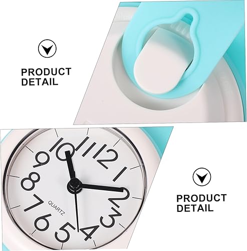 Miniatura 3 de Amosfun Reloj de pared con ventosa para baño, 3 uds, gancho de toalla con ventosa, reloj rústico, reloj digital de pared, ganchos circulares