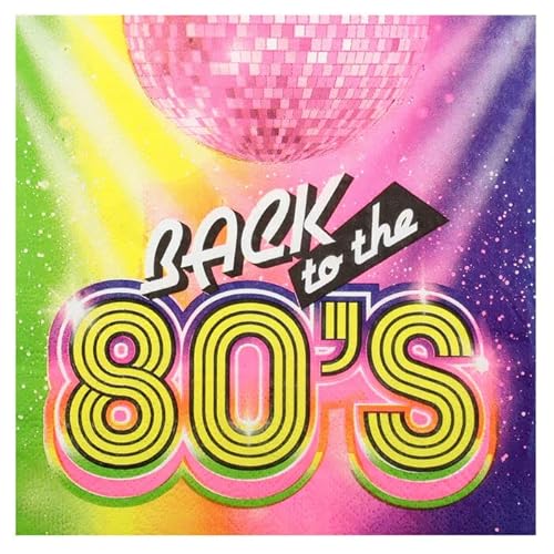PAINT IT EASY NEU Servietten Back to The 80s-Party, 20 Stück, ca. 17 x 17cm Cover