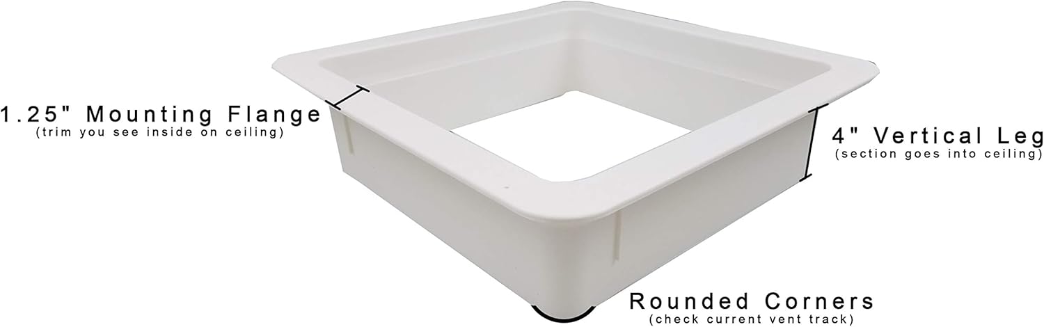 classAcustoms Ventline Non Powered RV Roof Vent | White Lid | w 4" Garnish RV Roof Vent Hatch Skylight