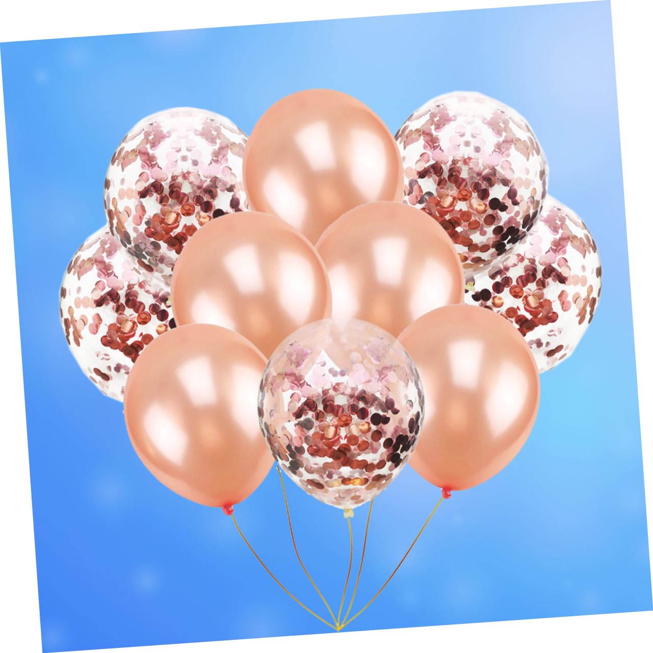 STOBAZA 90pezzi Palloncini Trasparenti Con Glitter Oro e Rosa Di Palloncini Con Confetti Per Feste Di Compleanno Matrimonio e Proposte Include