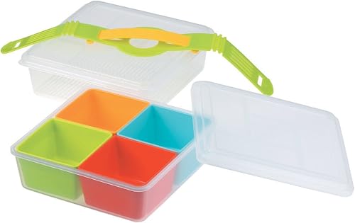 Miniatura 2 de Caja Bento, 7 pulgadas de ancho x 7 pulgadas de largo x 4.75 pulgadas de profundidad, mezcla