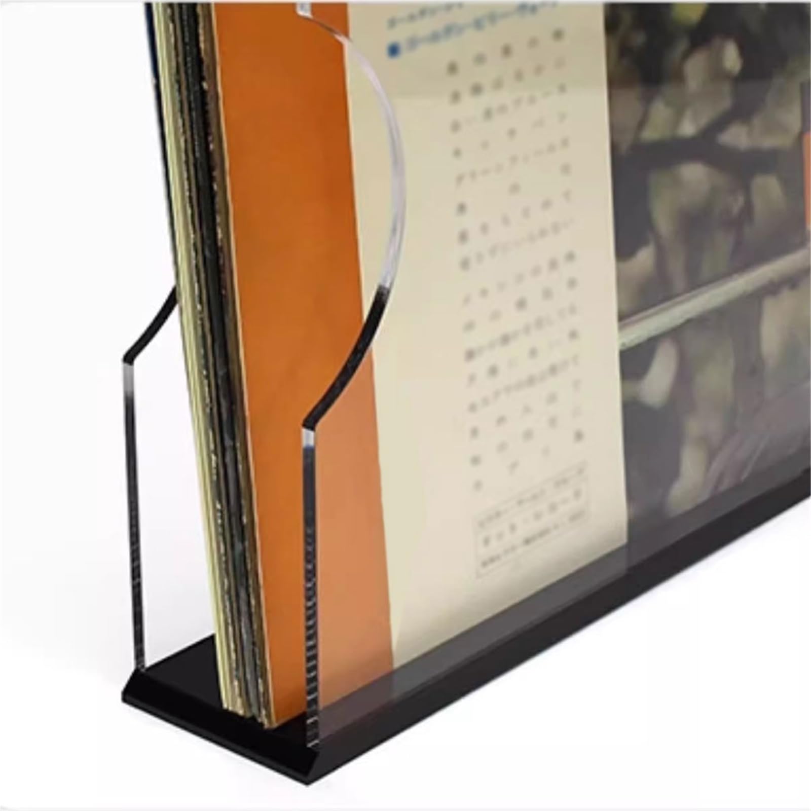 MRKU Porta Dischi, espositore per CD, Organizer per la casa, Doppio Scomparto, Porta vinili, ripiano da Tavolo in Acrilico per Album.