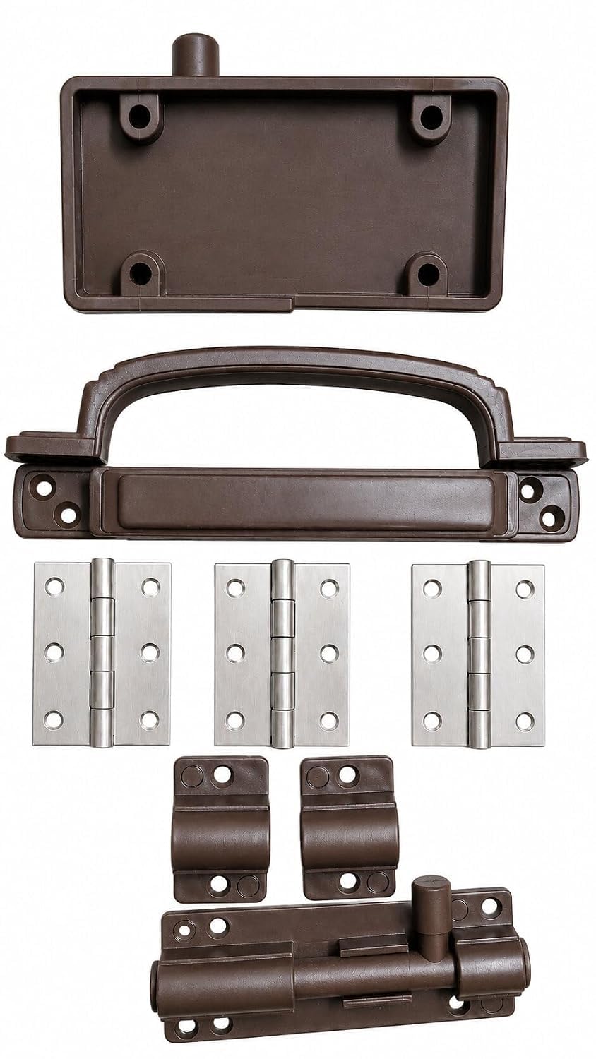 Tarkka Stainless Steel Door Kit for Bathroom Door/Door Hardware/Doors Accessories/10 inch Al-Drop/8 inch Latch/8 inch 2 Handles/3 Piece Hinges - Pack of 1 (APS-1320, Chrome)-image-10