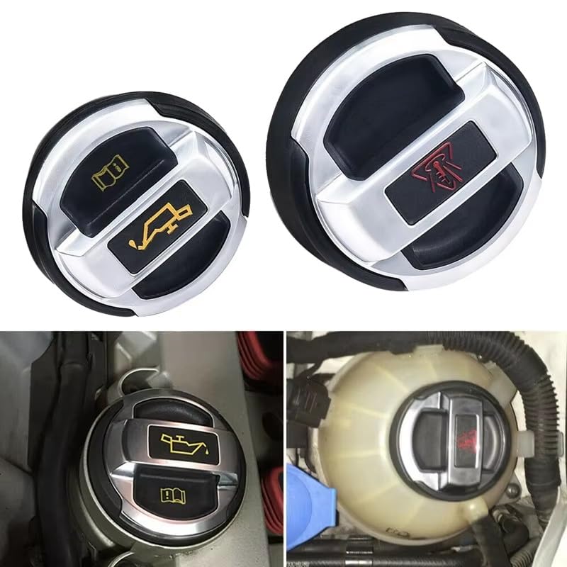 Bouchon de Remplissage d'huile Moteur pour Scirocco et Passat 420121321 420103485B (2 pièces) - Accessoires pour Bouchon de Vase d'expansion d'huile et de Liquide de Refroidissement