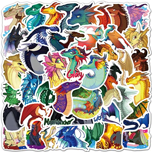 50 autocollants mignons Wings of Fire pour ordinateur portable,pare-chocs,planche à roulettes,bouteilles d'eau,téléphone,guitare,autocollants de dessin...