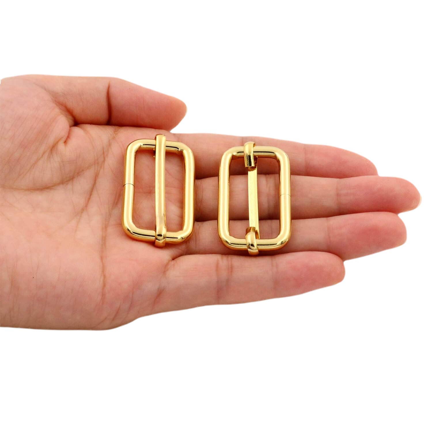 BIKICOCO Metal Slide Adjuster Buckle Tri-Glides with Movable Center Bar, for Straps 1-1/4 x 5/8 Inch, Gold, Pack of 20 - Image 4