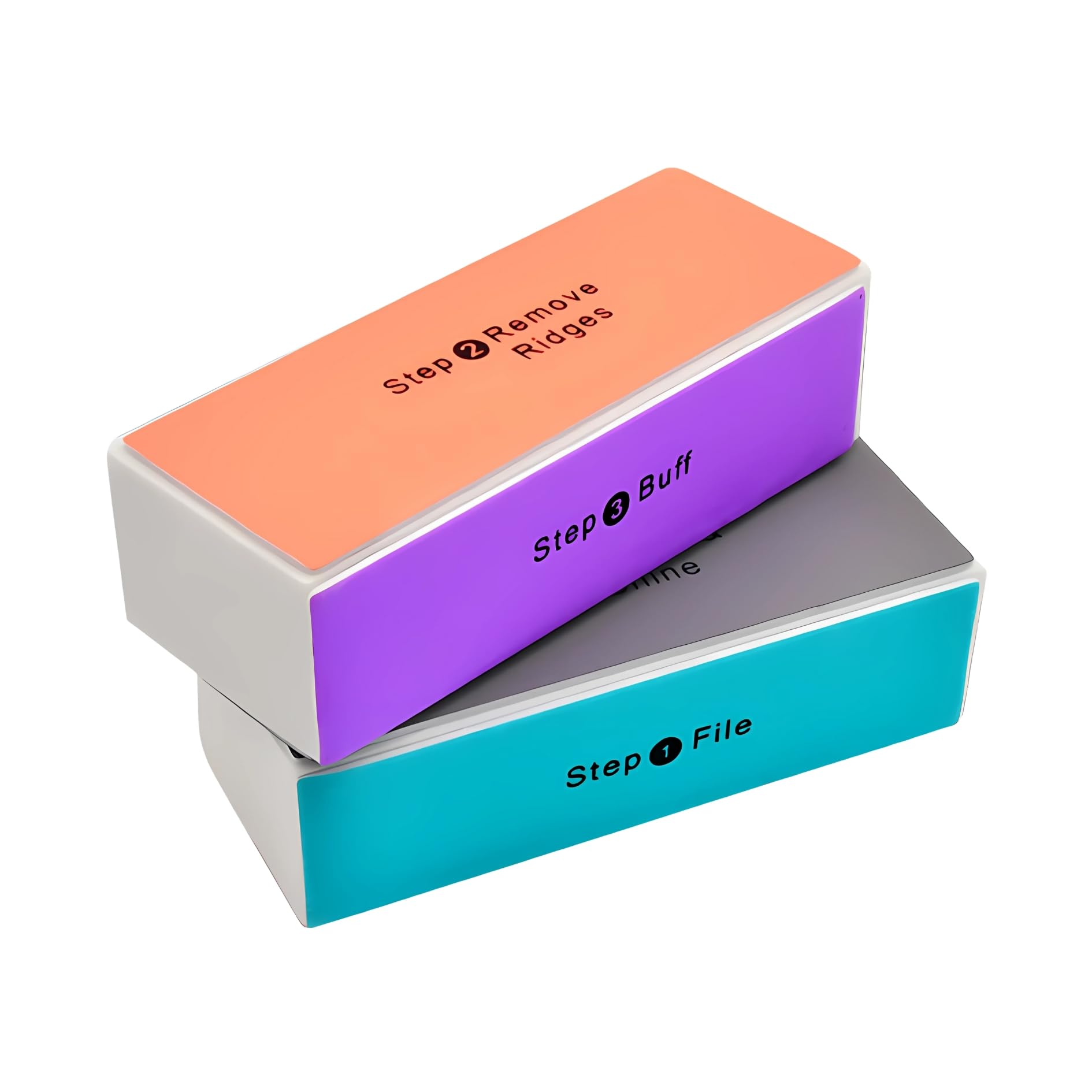 [Ear Lobe & Accessories] Professional Nail Art Buffer File 4-Steps Grinding Polishing Sanding Block Pedicure Colorful Nail File Sponge DIY Nail Design Tools (2 Pcs)-image-14