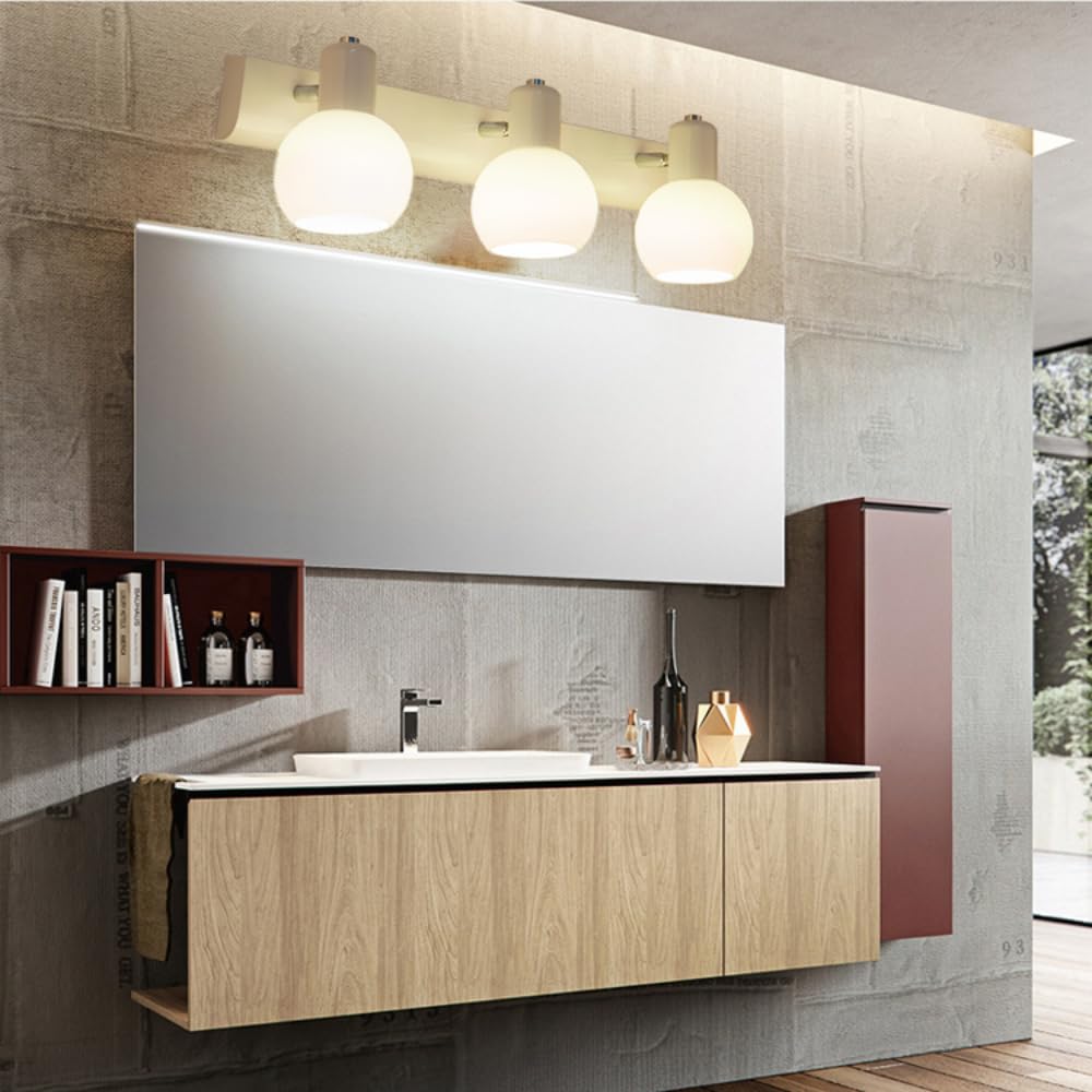 XINYASEE Applique murale pour lavabo de salle de bain avec miroir E14, idéale pour un dressing, une armoire à glace ou un meuble de rangement (Blanc-3)