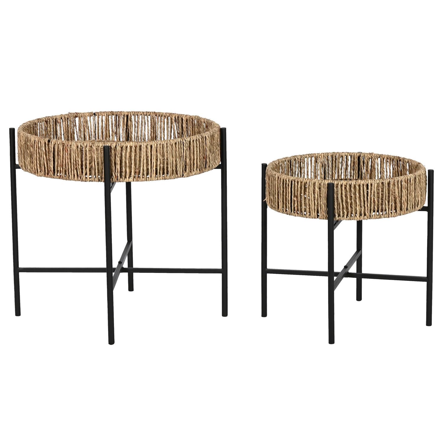 Mesita auxiliar set 2 metal fibra style industriel chic et finitions premium