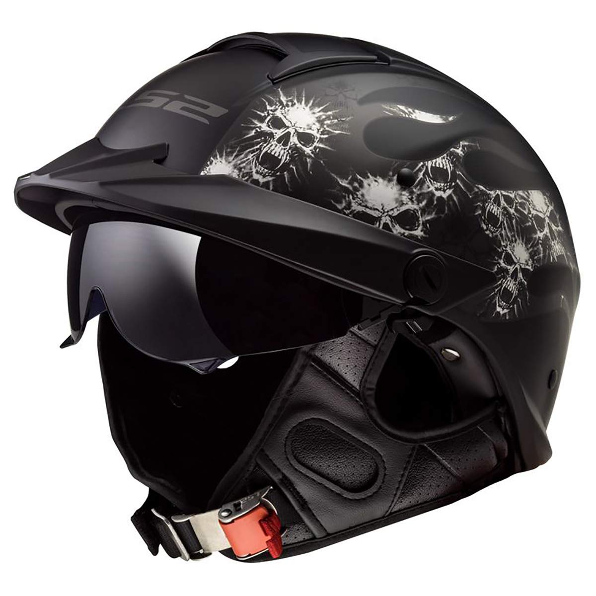 Helmets Rebellion Motorcycle Half Helmet (Bones - Medium)