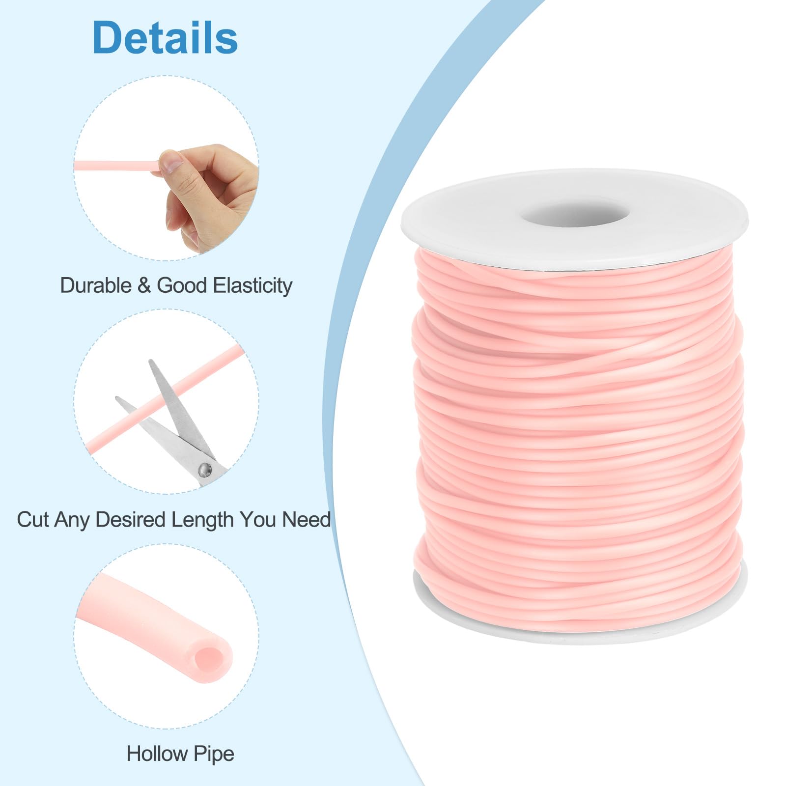 PATIKIL Hollow Pipe Rubber Cord 55 Yards 2mm - Image 3