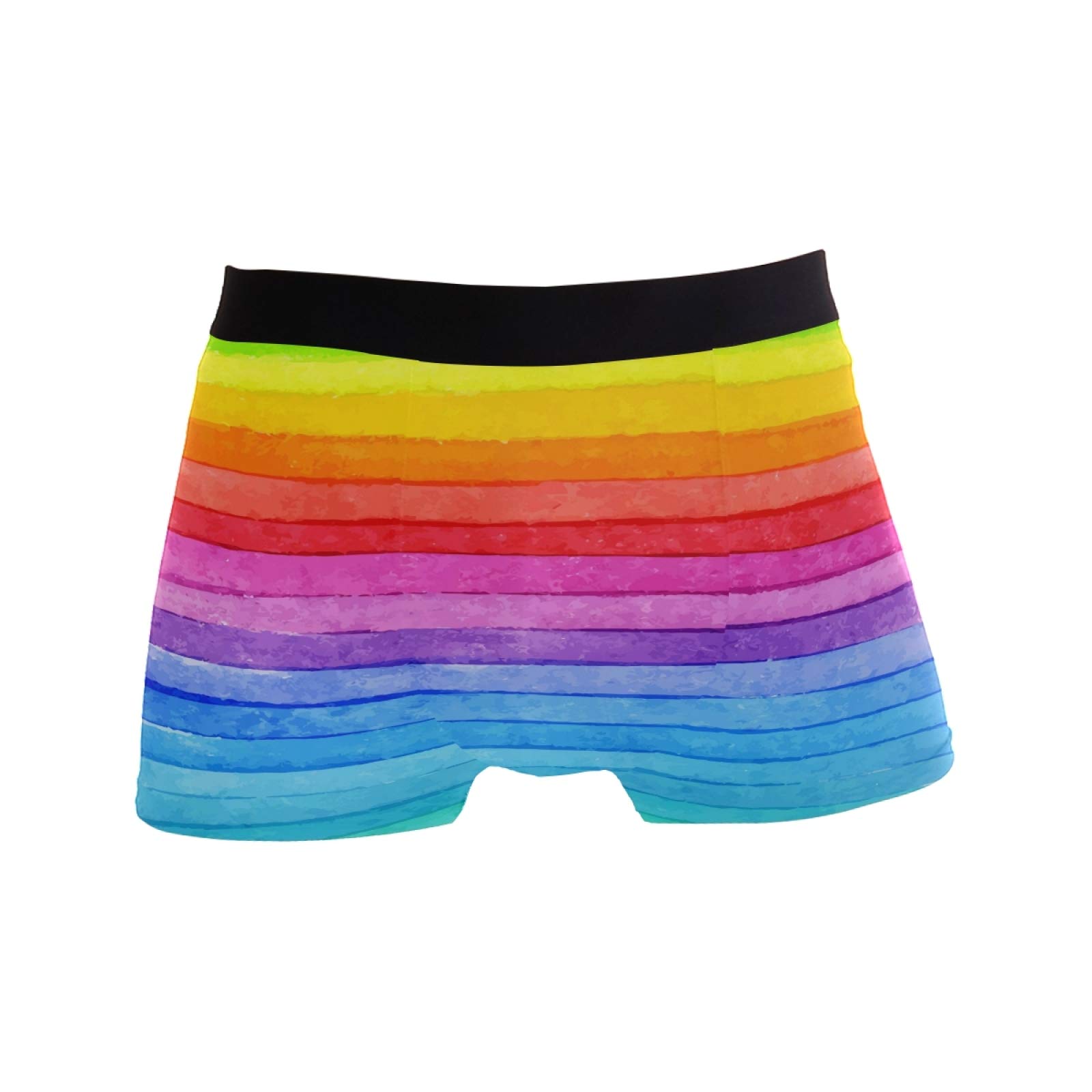 Linomo Men's Boxer Briefs Colorful Rainbow Boxers Shorts Underwear Underpants