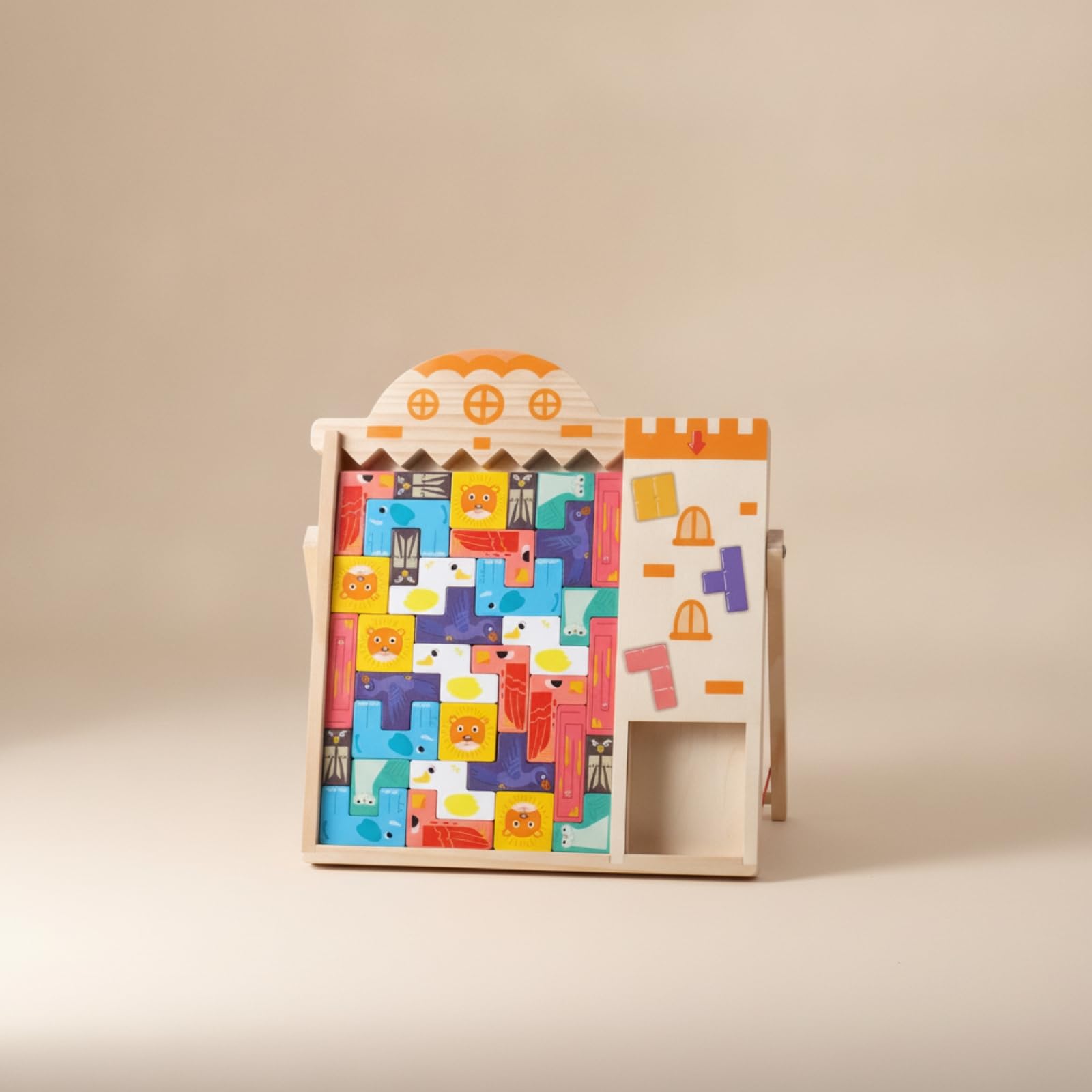 Gioco Incastro Stile Incastro Sicuro | Creativo, Puzzle in Legno con Cavalletto, Colorato, Giocattolo, per Scuola Infanzia, Asilo
