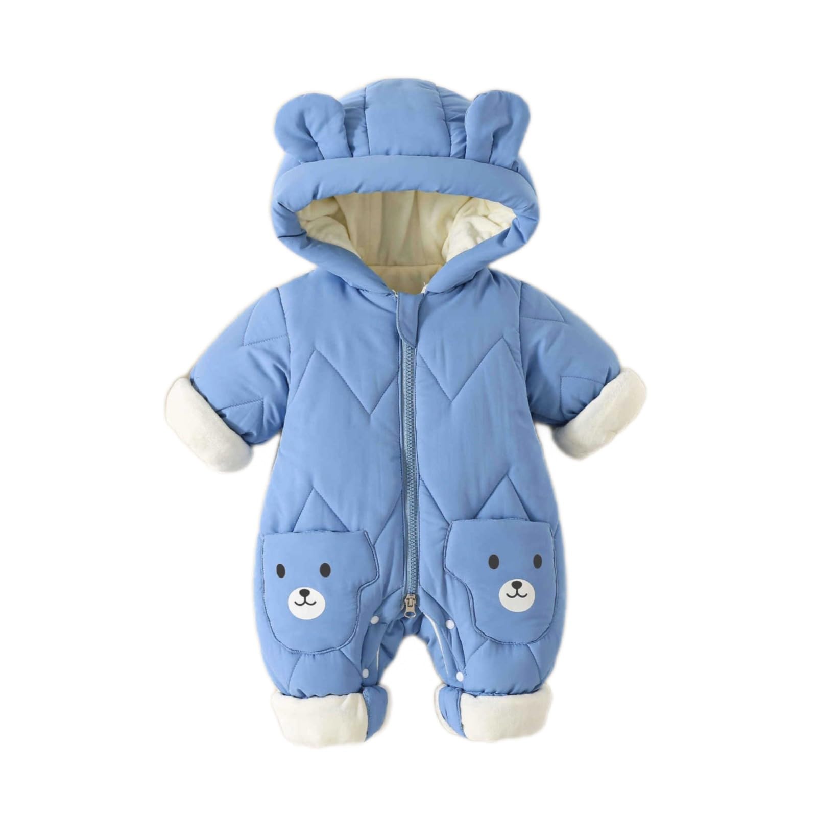 JiAmy Mono de invierno para bebé, bebé niño, niña, pelele de invierno, recién nacido, traje de nieve de 0-12 meses