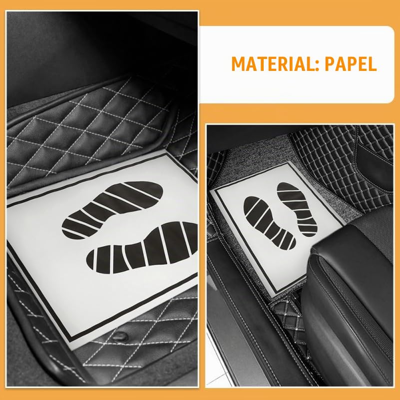 Ciieeo 80 Alfombrillas De Papel Desechables para Coche Protectoras De Suelo Automotriz Impermeables Tapetes para El Piso del Vehículo 19.68X14.96In