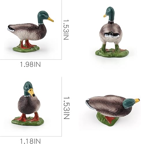 Miniatura 6 de LC JoyCre Figuras de pato de ánade real de plástico para niños, figuras de animales de granja, juguete para niños pequeños, herramientas de