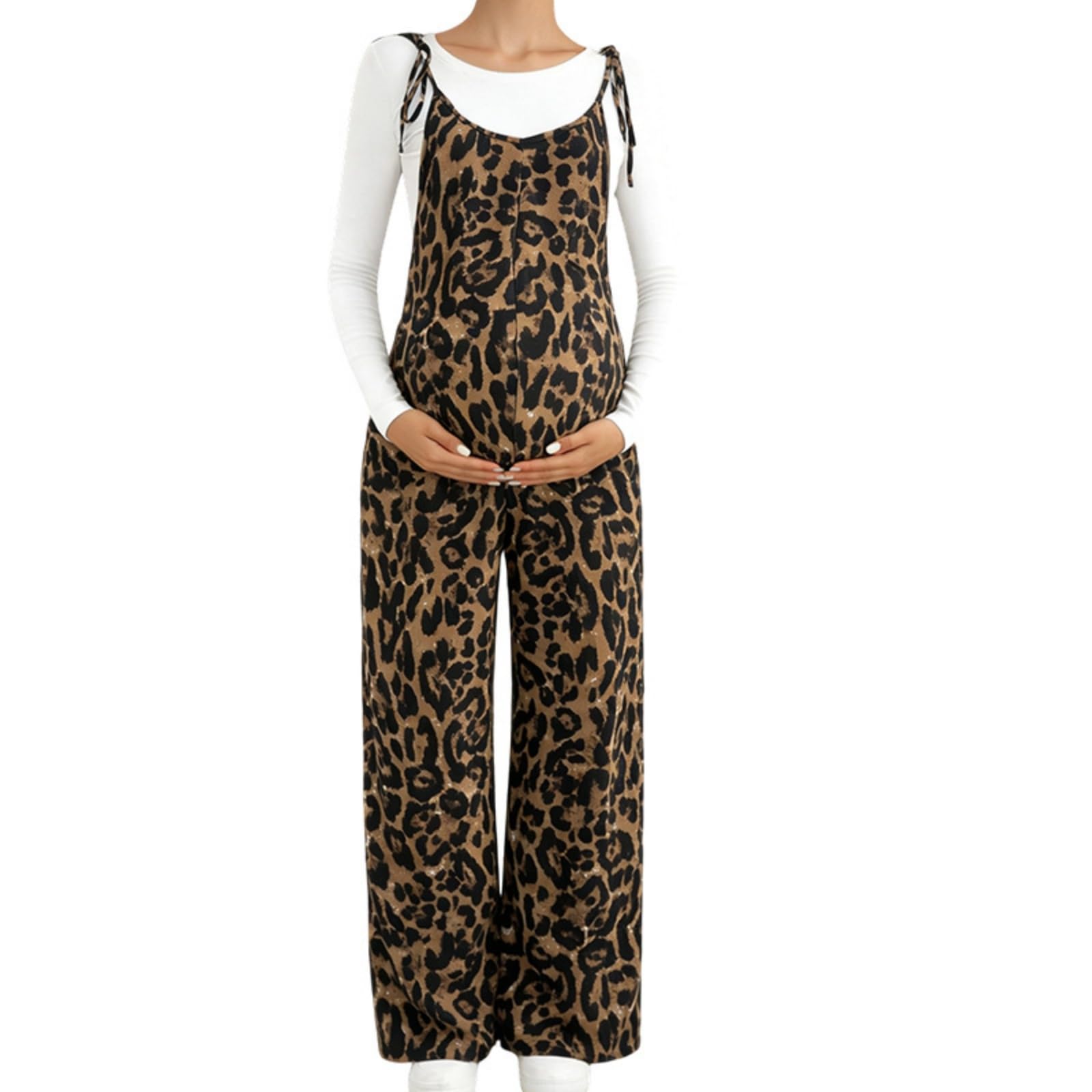 Salopette Premaman Donna Invernale, Tuta Premaman Donna Elegante con Tasche Morbida Comode Larga Taglie per Casual, Gravidanza, Lavoro, Salotto