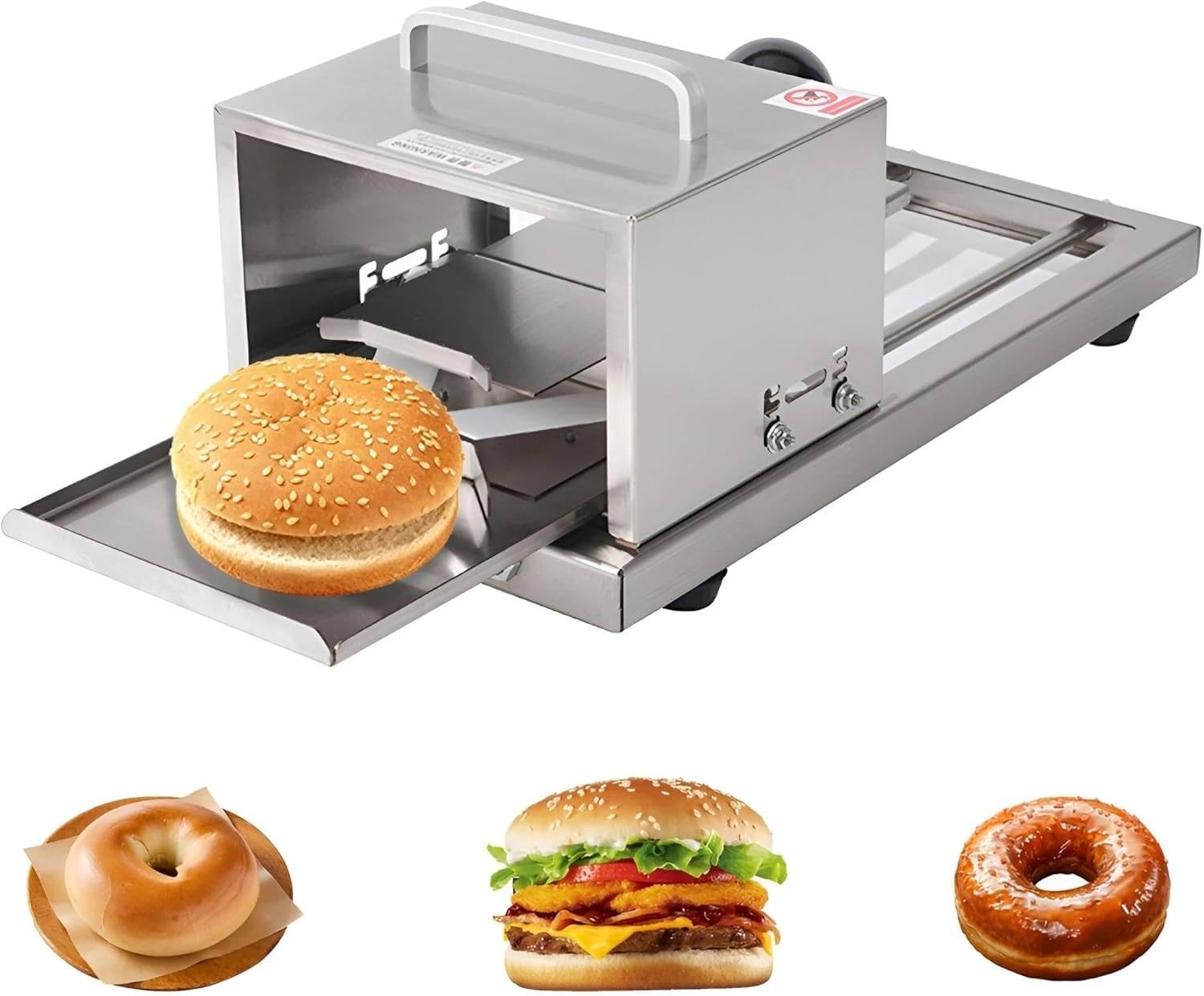 Oiyeknrd Bagel Slicer Commercial Bagel Cutter Slicer Adjustable Thickness Cutting Even Bread Bun Hamburger Large Manual Bread Slicer Tool for Kitchen