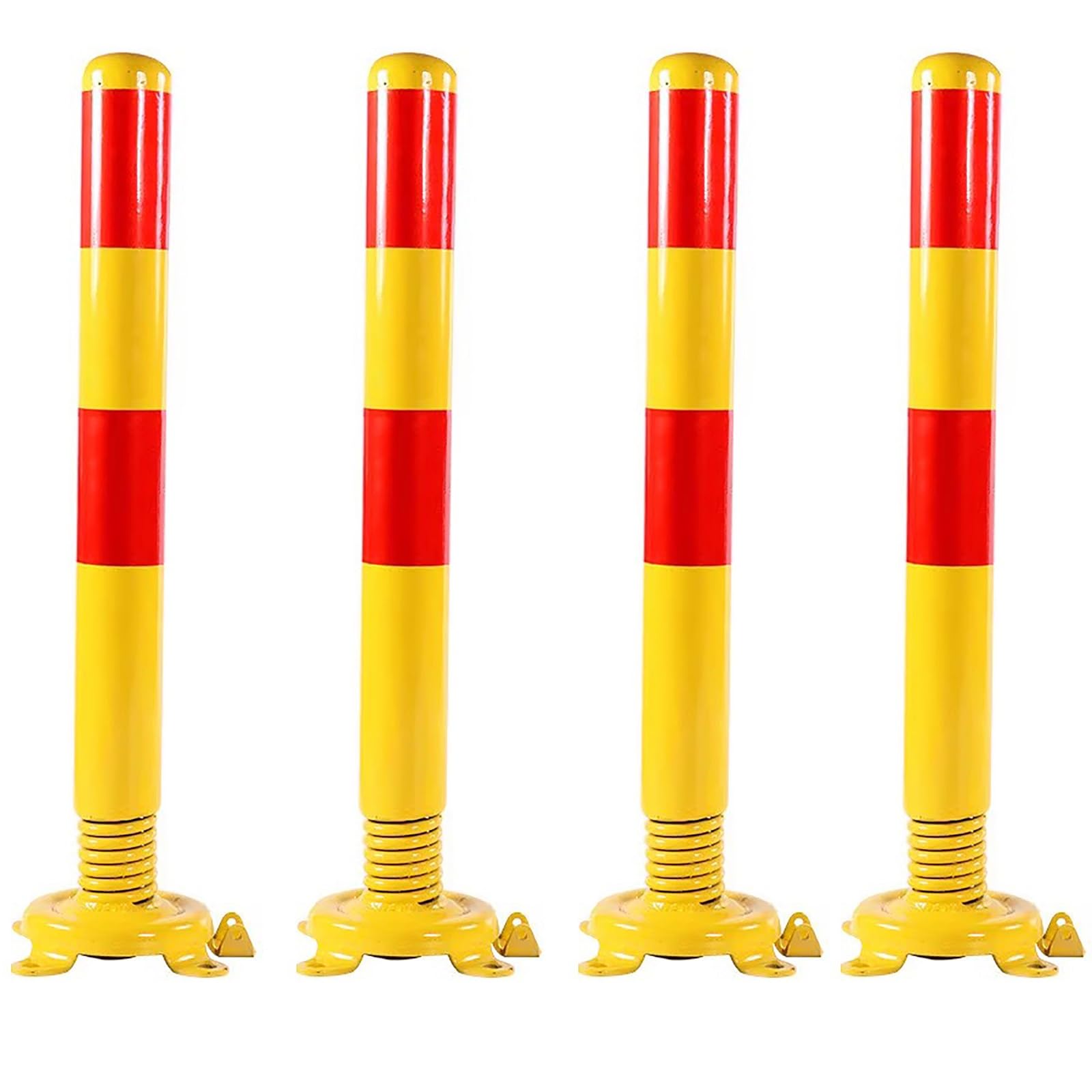 SaryEdge Traffic Delineator Posts, Driveway Blocker Safety Bollards Floor Mount, Parking Barrier For Parks Garden Pathways Streets,4 Pcs,4 Pcs