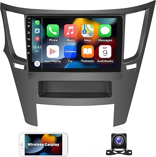 UNITOPSCI Radio estéreo para coche Android para Subaru Outback Legacy 2010 2011 2012 2013 2014 Apple CarPlay Android Auto Bluetooth 9 pulgadas HD