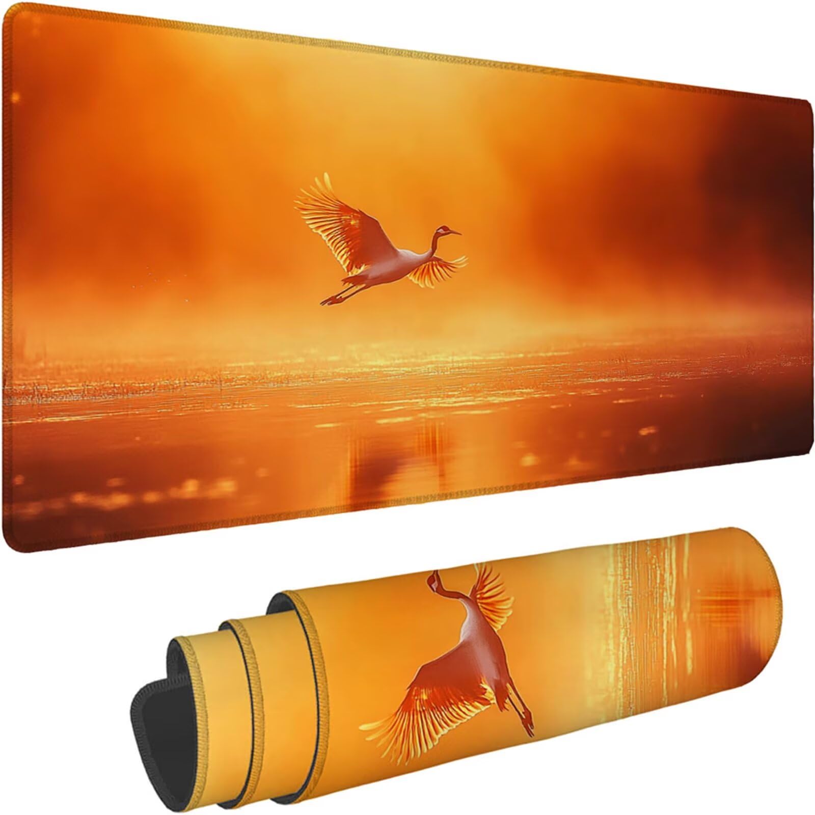 Gamingowa podkładka pod mysz 1200 x 600 x 3 mm, XXL, wodoszczelna, odporna na ścieranie, z przyszytymi krawędziami, żółta, podkładka na biurko, poprawia prędkość i precyzję do komputera, laptopa