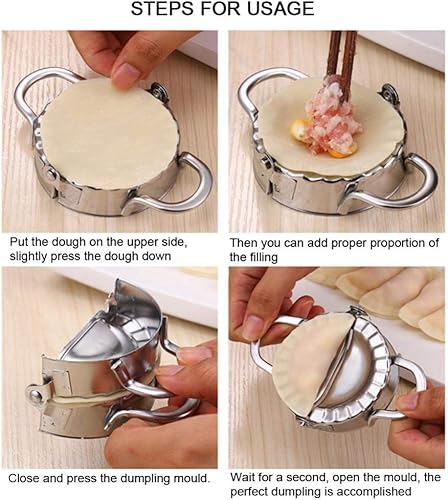 Miniatura 3 de Máquina de bolas de masa de acero inoxidable para albóndigas, herramienta de bola de masa para albóndigas, ravioles, gyoza empanada (tamaño grande)