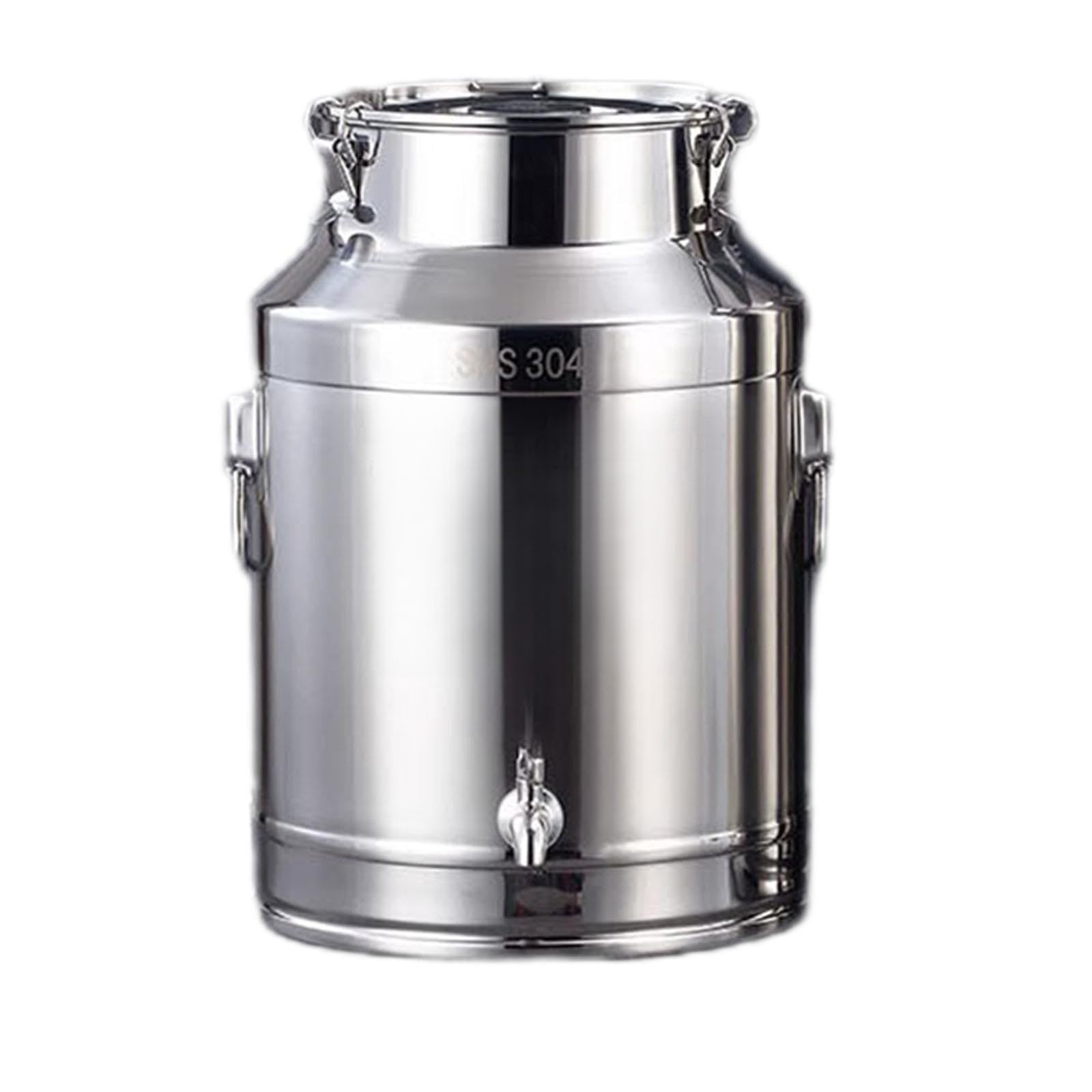JKJZSALJ Sealed Bucket Stainless Steel 304, With Dc Faucet And High Elastic Buckle, Stainless Steel Milk Transport Cans Wine Pail, For Milk/Oil/Wine/Soup Storage,30 * 64Cm/42L,25 * 36C,30 * 54CM/35L