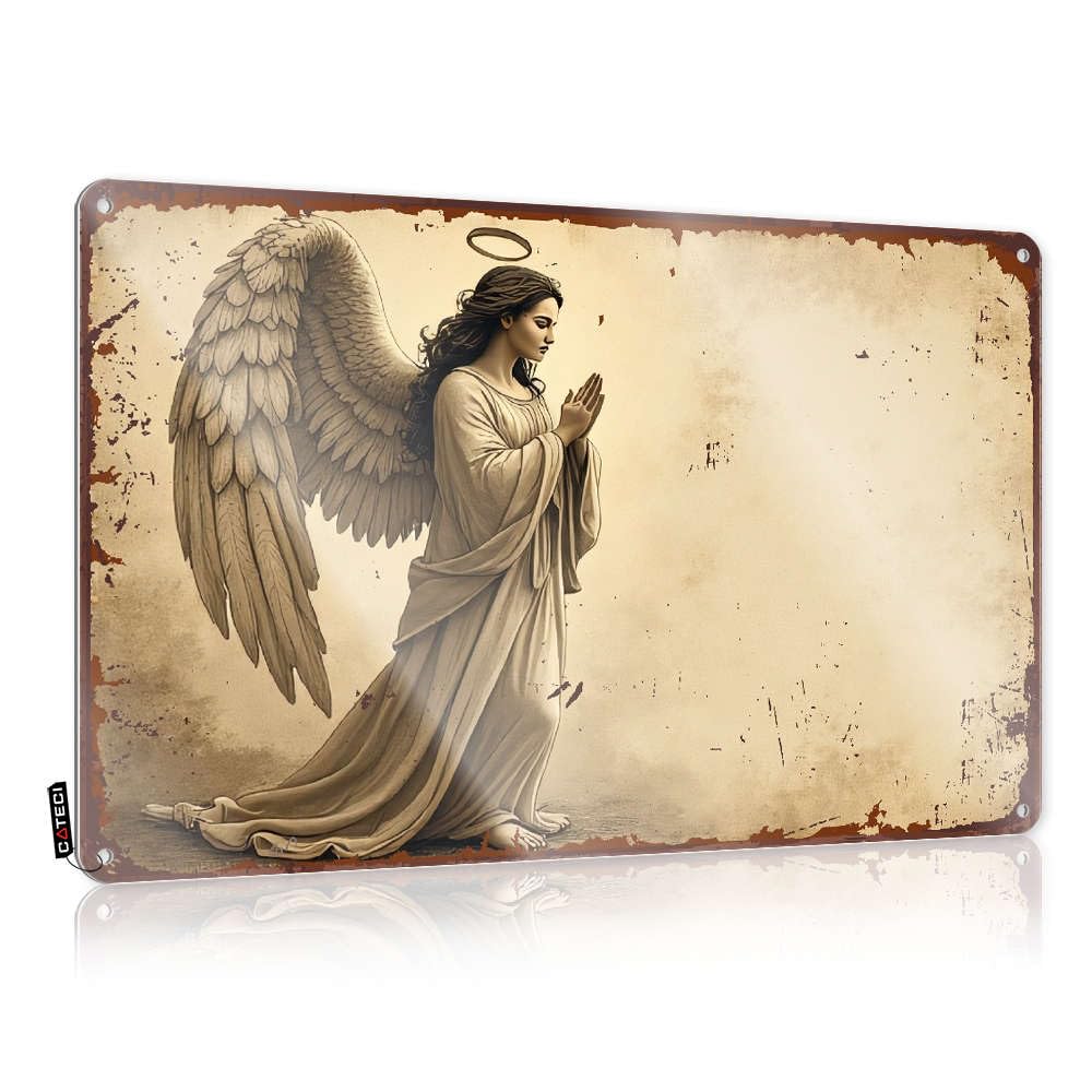 Fzfn Men's Colour Praying Angel With Wings Spread. Art | Unique Soft Bath Decorative Wall Art(30X40cm)
