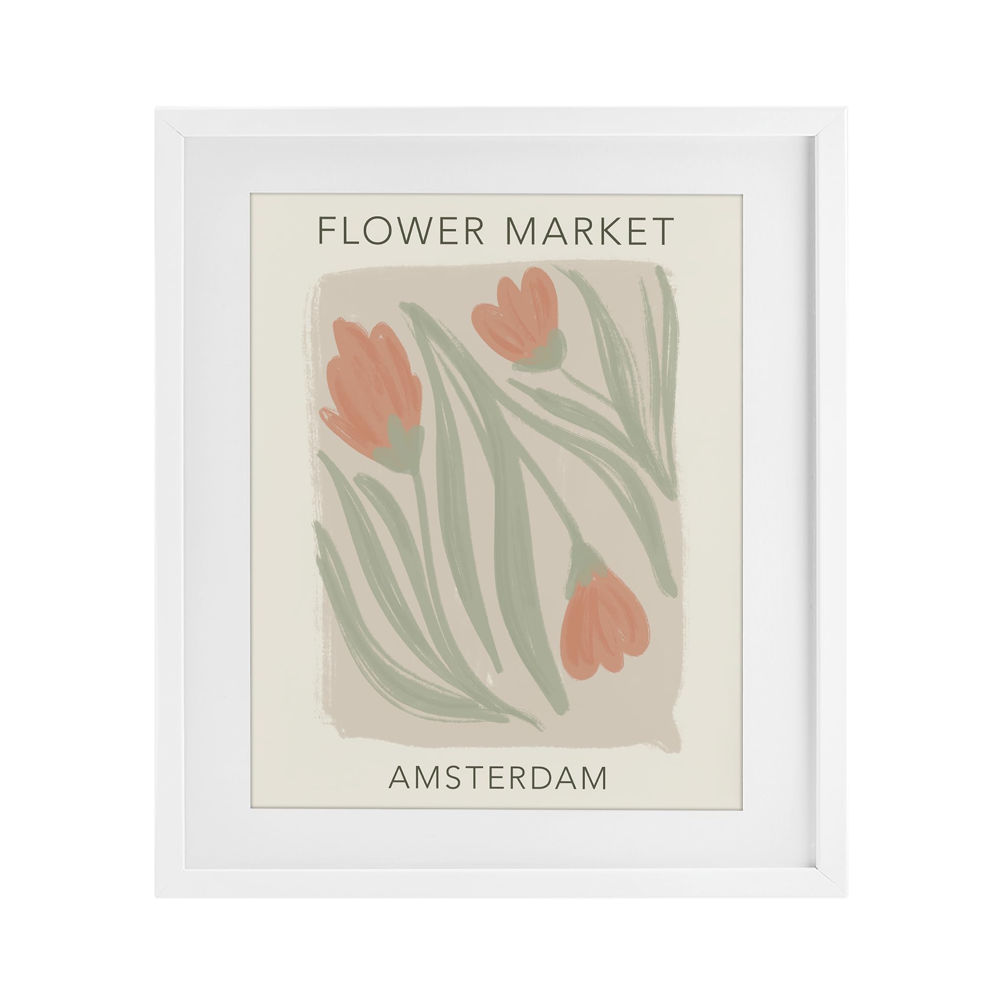 Amsterdam Flower Market Floral, 17 x 21 Inch Framed Print Under Glass