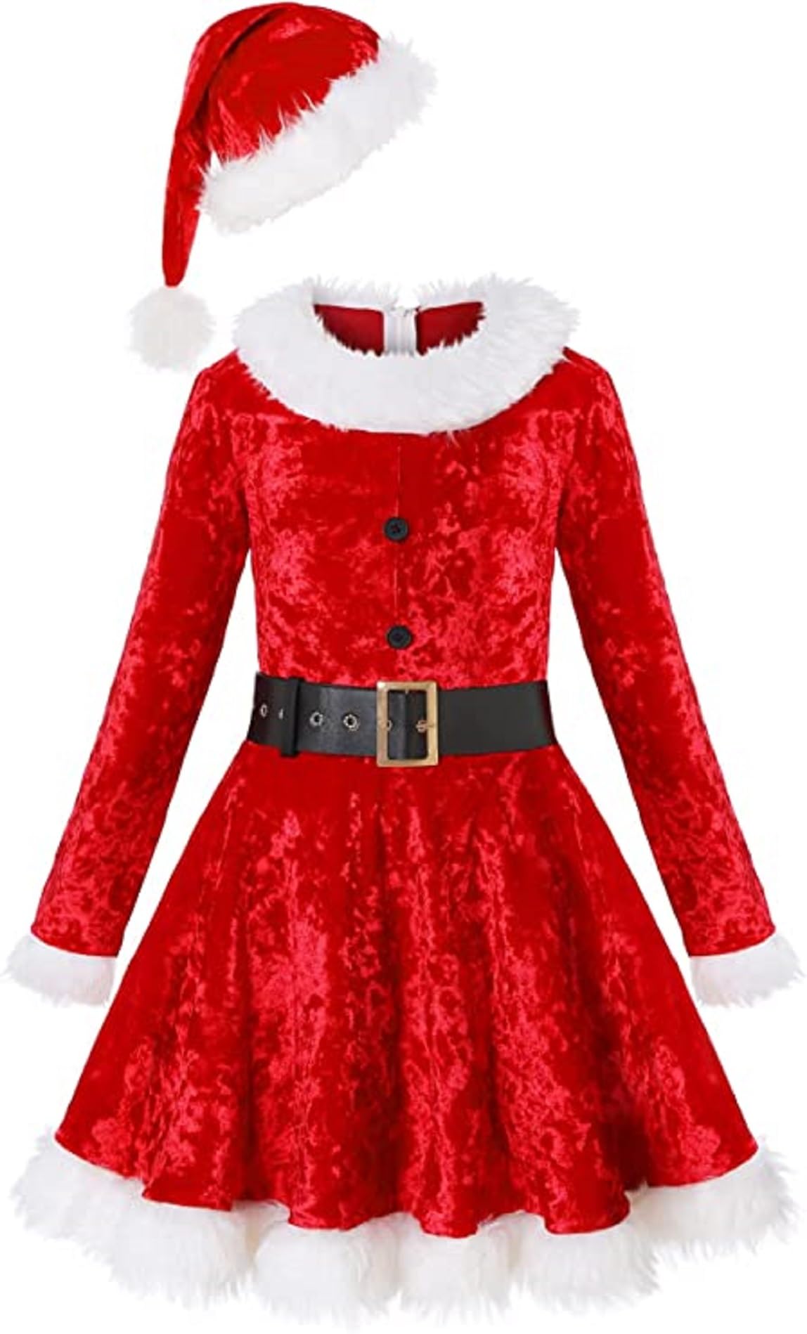 TASMAI MARKETING Santa Claus Red Velvet Deluxe costume for Kids, Christmas Costume for Girls, Santa Claus Clothing for Children, Christmas Party Kids Dress Up foor 9-12 Years (B0BN3D7PPB) Amazon Price History, Amazon Price Tracker