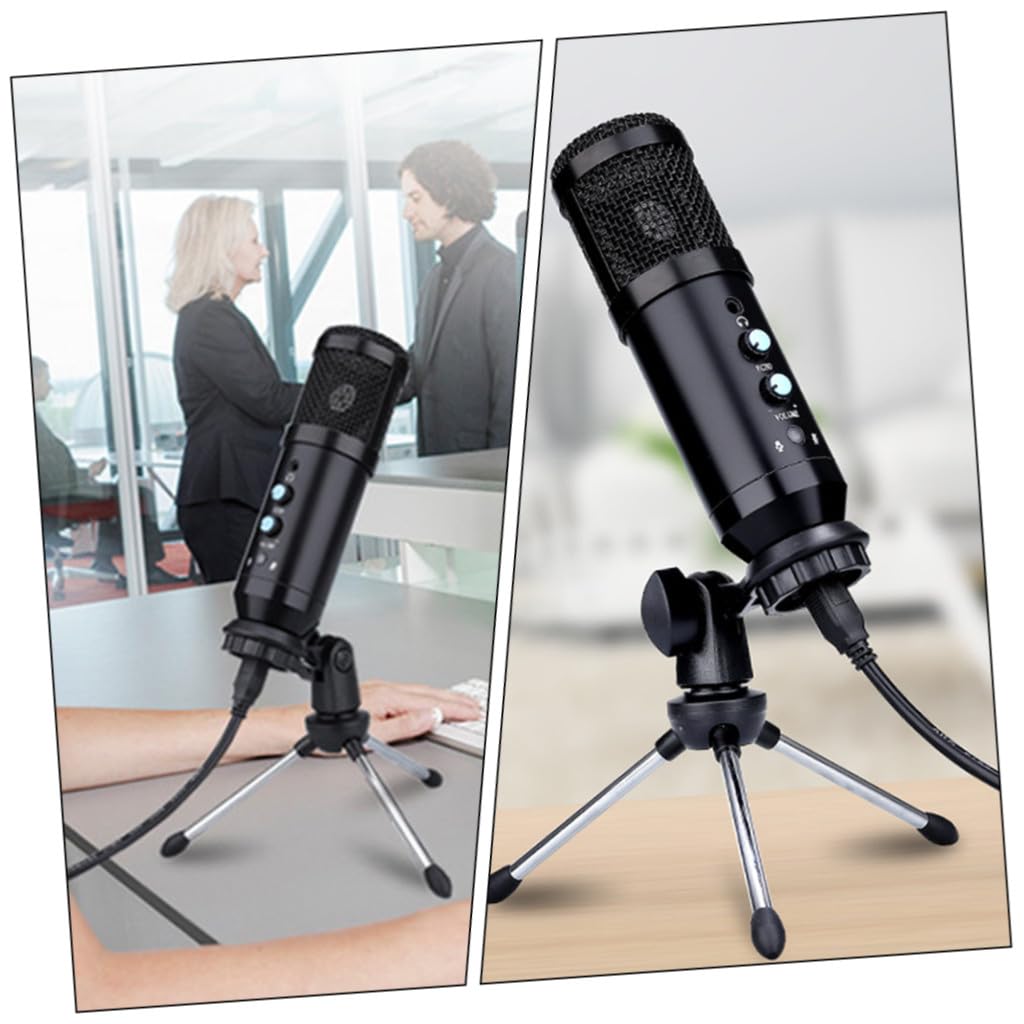 Mipcase 1Satz USB Kondensatormikrofon mit Stativ Professionelles Computermikrofon für Gaming Podcasting Musikproduktion Hochwertige Stimmwiedergabe Kompatibel mit PC Tablet