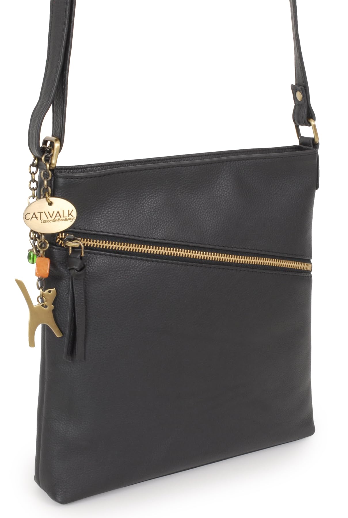 Catwalk Collection Handbags - Borsa a Tracolla Media in Vera Pelle - Borsetta Donna - Borsa a Mano con Tracolla Regolabile - Madison