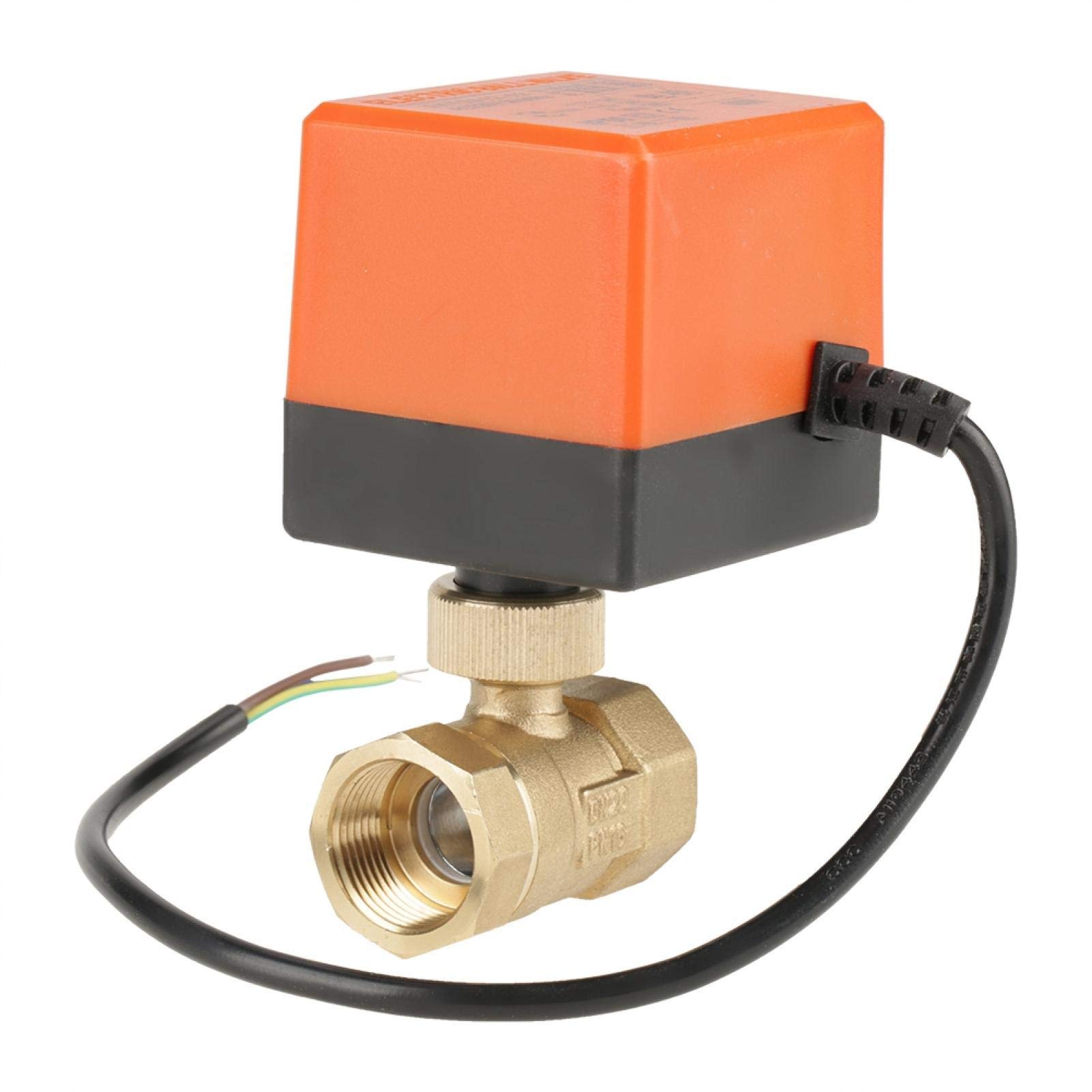 Válvula de bola motorizada G3/4" DN20 de latón de 2 vías y AC 220V para aire acondicionado